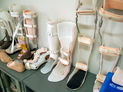 Various orthoses, braces and splints